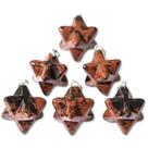 Pingente Merkabah de Pedra Obsidiana Mahogany com Montagem em Prata 950 - Conjunto com 3 Unidades
