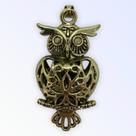 Pingente Metal Relicário De Coruja Médio Vazado Dourado Pingente Metal Relicário De Coruja Médio Vazado Dourado