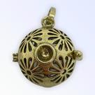 Pingente metal relicário Esfera 2,5 cm médio Vazado Dourado