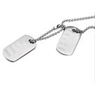 Pingente Militar Dog Tag Placa Dupla Aço Inoxidável Antialérgico Minimalista Para Treino