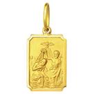 Pingente Mini 0.9cm Quadrado Retangular Santos Ouro 18k ( 29 Santos ) K050
