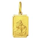 Pingente Mini 0.9cm Quadrado Retangular Santos Ouro 18k ( 29 Santos ) K050