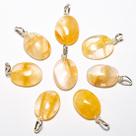 Pingente Mini Cabochão Hematoide 20mm com Pino Dourado - Atacado