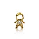 Pingente Mini Menino com Diamante em Ouro 18K