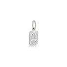 Pingente Mini Placa Sagrado Coração Jesus N.s.do Carmo Prata