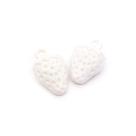 Pingente Morango Plástico Branco 12x18mm 100pçs 100g