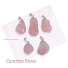 Pingente Natural De Quartzo Rosa - Amor E Autoestima