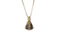 Pingente Nossa Senhora Aparecida em Ouro Amarelo18k com Safiras Naturais