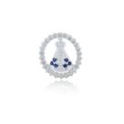 Pingente Nossa Senhora Aparecida Prata 925 1cm x 1,4cm Zircônia Branca e Azul Safira