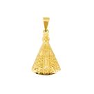 Pingente Nossa Senhora Aparecida Religioso Banhado a Ouro 18k