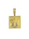 Pingente nossa senhora igreja quadrado banhado a ouro 18k