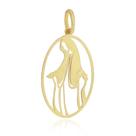 Pingente Nossa Senhora Oval Em Ouro 18k