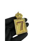 Pingente Número 7 Rosa Quadrado (g) - Banhado a Ouro 18k