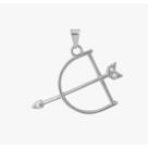 Pingente ofá de oxóssi banhado a rhodium