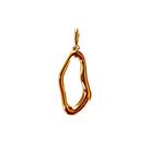 Pingente orgânico oval banhado a ouro