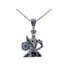 Pingente orixá oxaguian banhado a rhodium microzirconia Pingente orixá oxaguian banhado a rhodium microzirconia