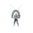 Pingente orixá oxumaré banhado a rhodium com micro zircônia