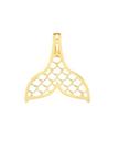 Pingente Ouro 18 Kilates Cauda de Sereia Escamas Vazadas 1 Grama 11 mm