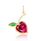 Pingente Ouro 18k 750 Maçã De Zircônias