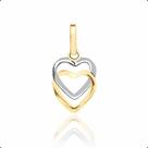 Pingente Ouro 18k Amarelo Coração Duplo Pingente Ouro 18k Amarelo Coração Duplo