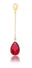 Pingente Ouro 18k Com Zircônia Formato Gota Briolet Vermelho Rubi