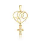 Pingente Ouro 18k Coração Terço Pingente Ouro 18k Coração Terço
