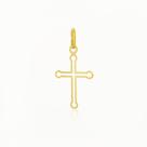 Pingente Ouro 18k Cruz Crucifixo Vazado Ponta Redonda Lisa Espelhada
