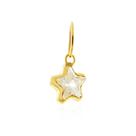 Pingente Ouro 18k Estrela 4mm Zircônia 4x4 Ponto de Luz