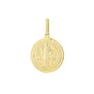Pingente Ouro 18k Medalha Santo São Bento 2 Faces