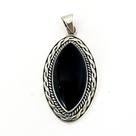 Pingente Oval Pedra Natural Onix Prata 925 Pingente Oval Pedra Natural Onix Prata 925