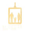 Pingente Pai Mâe Filho Ouro 18 k Peso 0.50 Grama 10 mm