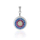 Pingente Panela Cravejada 12 mm Prata Polida