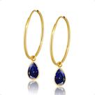 Pingente para Brinco em Ouro 18k Gota 8mm Azul Safira