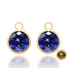Pingente para Brinco em Ouro 18k Pedra 6mm Azul Safira
