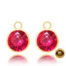 Pingente para Brinco em Ouro 18k Pedra 6mm Vermelho Rubi
