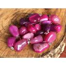 Pingente Pedra Natural Energética De Ágata Rosa, Ágata Azul, Ágata Verde, Ágata Roxa