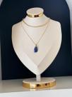 Pingente pedra rolada no pino (ouro)- quartzo azul