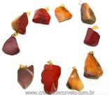 Pingente Pedrinha Jaspe Mookaita Dourado - 5 Unidades Atacado Pingente Pedrinha Jaspe Mookaita Dourado - 5 Unidades Atacado