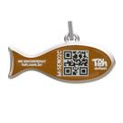 Pingente Peixe QR Code Bege