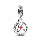 Pingente pendente gravável com estetoscópio PANDORA Moments Pingente em prata esterlina com esmalte Joias para mulheres Inclui caixa de presente