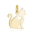 Pingente Pet Gato Ouro 18 Kilates 1.70 Gramas 16 mm