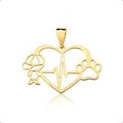 Pingente Pet Patinha Com Menino Em Ouro 18k