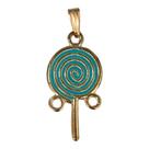 Pingente Pirulito Erê Umbanda 3,5 cm em Metal Dourado