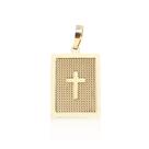 Pingente Placa Cruz 2,5cm Trabalhada em Ouro 18K Pingente Placa Cruz 2,5cm Trabalhada em Ouro 18K