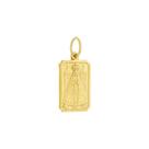Pingente Placa Nossa Senhora Aparecida Dupla Face Ouro 18 Kl