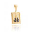 Pingente Placa Nossa Senhora Aparecida Em Ouro 18k Zircônias