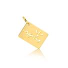 Pingente Placa Seja Luz Com Frase Escrita Folheado A Ouro