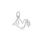 Pingente Pomba Divino Espírito Santo Ramo Prata 925 Kl
