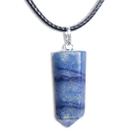 Pingente Pontinha Pedra Quartzo Azul Presilha Pino PRATA 950