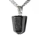 Pingente Pontinha Quartzo Preto com Pino e Presilha Prateado - Atacado Pingente Pontinha Quartzo Preto com Pino e Presilha Prateado - Atacado